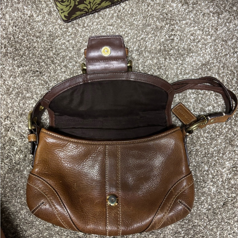 Coach SoHo Rare Vintage Brown Leather Braided Shoulder Bag - Picture 3 of 5